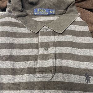 Ralph Lauren Gray Polo Shirt with Stripes